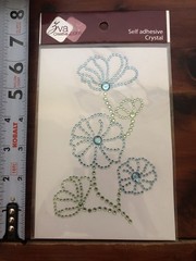 ZVA Creative Self Adhesive Crystals – Blue & Green Rhinestone Flowers