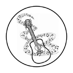 48 MUSIC GUITAR ENVELOPE SEALS LABELS STICKERS 1.2″ ROUND