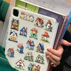 50PCS Fairy Tale Cottage Stickers – Waterproof Clear Stickers of Whimsical Fa…