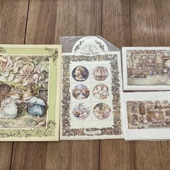 Vintage / Rare New Brambly Hedge greeting cards, seals and folder 1982/1983/1984