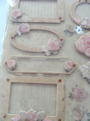 NEW SEALED K & Company English Floral Frames Tags Dimensional 7 Stickers – 55447