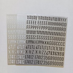 Lot of 4 Tim Holtz Alphanumeric Metallic Silver Black & White Sticker Sheets