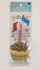 Jolee’s Cupcake With Birthday Candle & Confetti Mini Pack Scrapbooking Stickers