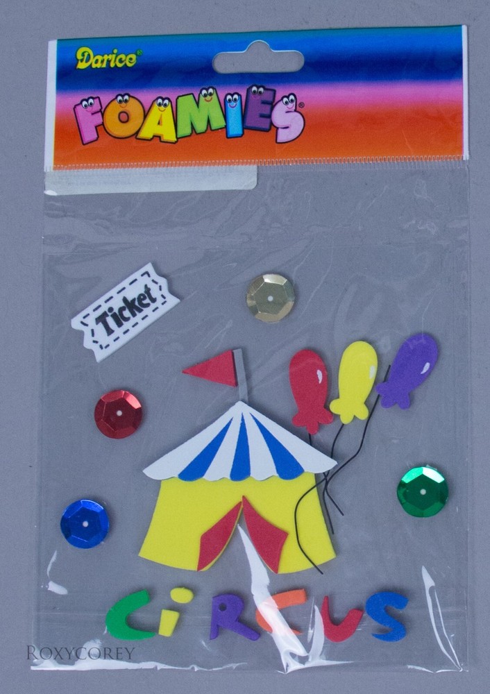 Darice Foamies Circus Tickets Balloons Foam Scrapbook Stickers NEW