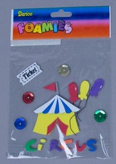 Darice Foamies Circus Tickets Balloons Foam Scrapbook Stickers NEW
