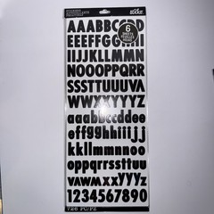 American Craft Thickers Sticko Alphabet Stickers Silver, Gold, Black Lot of 12