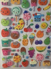 Scrapbooking Crafts Stickers Sticker King Food Faces Fruit Candy Cupcakes Donuts