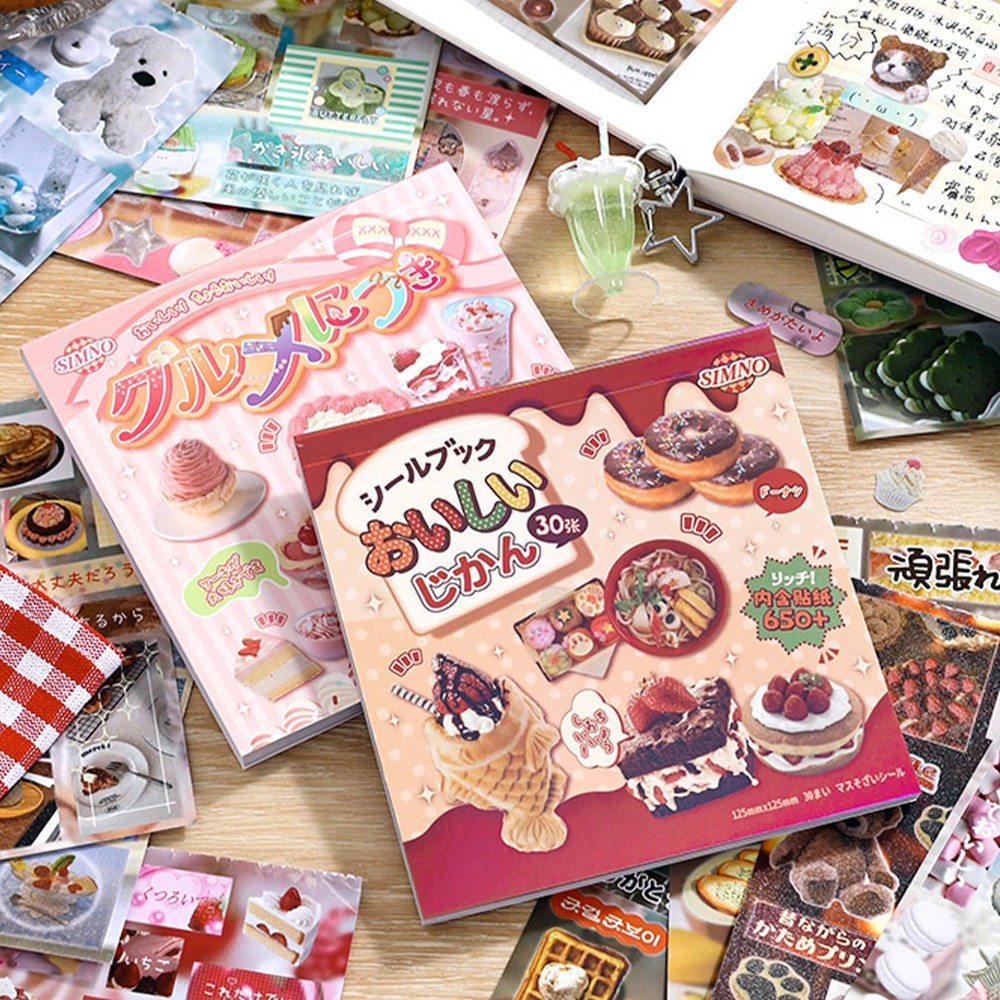 Japanese Sticker Book – Kawaii Food Stickers 60 Sheets: Cute Sushi, Donuts, F…
