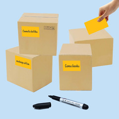 Rectangle Color Code Stickers 3×5 Inch 250 Pack Fluorescent Orange Adhesive Roll