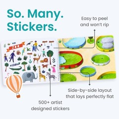 All Around Town 500+ Kids Sticker Book by Cupkin Fun Toddler Travel Activity Col