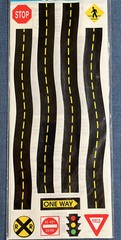 RARE Vintage Frances Meyer winding road street light stop signs Stickers border
