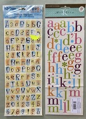 Lot of 26 Sheets Alphabet Stickers Sticko, MAMBI, NRN, K & Company New!