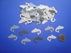 50 TROUT FISH DIE CUTS PUNCHES CONFETTI PARTY BLUE BROWN GREEN GRAY YOU CHOOSE