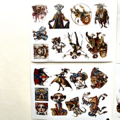 Fantasy Circus Stickers 4 Sheets Vintage Style Junk Journal Collage