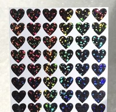 Holographic Sparkle Heart Stickers!~ 0.25 to 4 in ~ 13 Colors ~ Cards & Crafts!