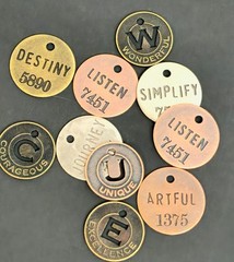 WORDS LETTERS TOKEN CHARMS TIM HOLTZ & MORE Antiqued SCRAPBOOK METAL CRAFTS