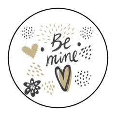 30 BE MINE ENVELOPE SEALS LABELS STICKERS 1.5″ ROUND LOVE VALENTINE’S DAY