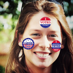500PCS I Voted Today Stickers 1.5Inch round Patriotic Stickers Circle Red White