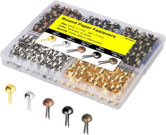 Brads for Paper Crafts, 500Pcs Multicolor Metal Paper Fasteners, 8X17Mm Faste…