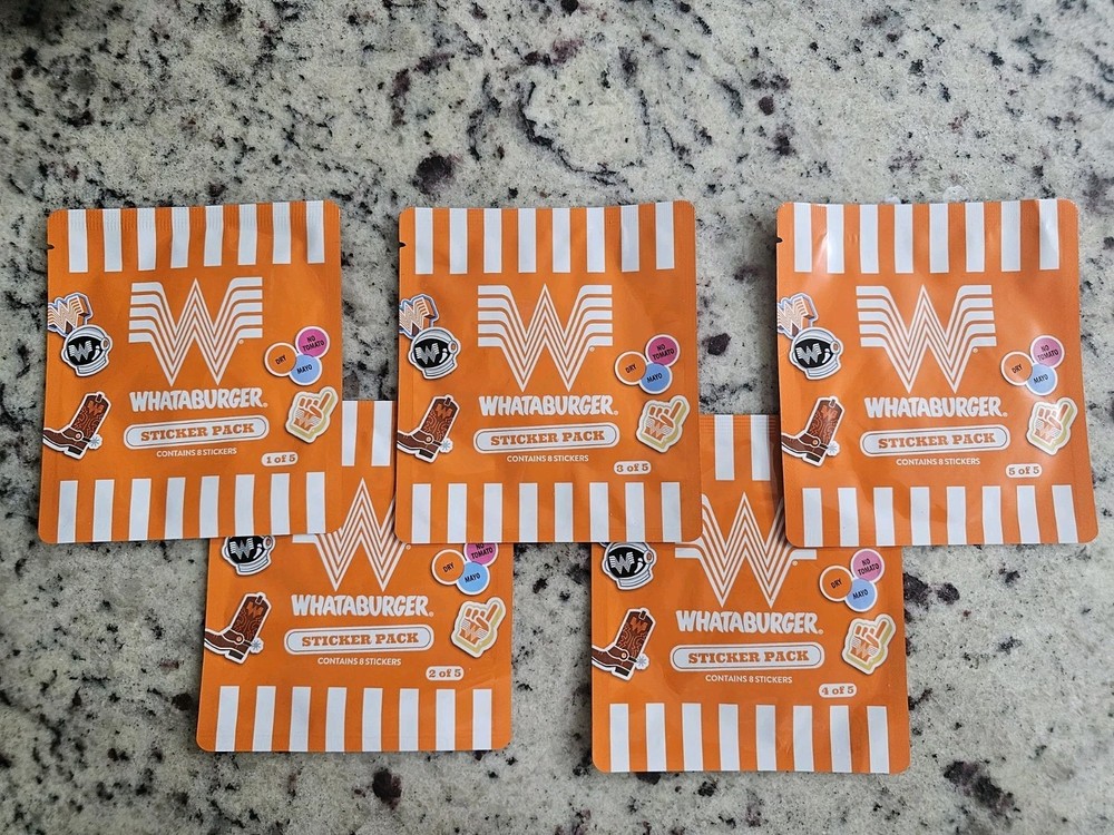 Whataburger 2026 Stickers Complete Set Packs 1-5 Brand New Sealed