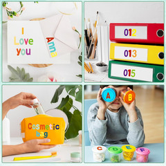 Alphabet Sticker, 1»Inch 12 Sheets Multicolor Letter Stickers, Self-Adhesive Vi