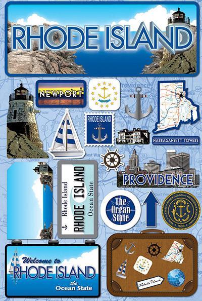 Scrapbooking Crafts Stickers CS 3D Rhode Island Newport Light House Sailboat ++