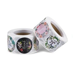 500/1000/4000 Pcs 1 inch Assorted Floral Thank You Stickers Round Sealing Labels
