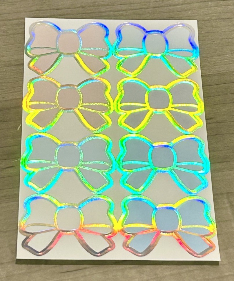 NEW Simply Gilded (8) Pastel Bows Sticker Sheet SG Holo Foil Stickers