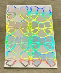 NEW Simply Gilded (8) Pastel Bows Sticker Sheet SG Holo Foil Stickers