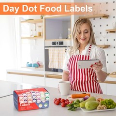 7000pcs Days of The Week Stickers Colored Dot Food Labels Removable Date Labe…