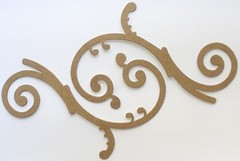 {3} FLOURiSH – Style 3 – Decorative Swirl Bare Chipboard Die Cuts – 4 7/16″