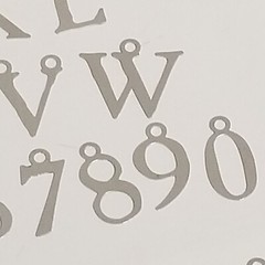Making Memories Metal Letter Number Charms Upper Lower Case Silver FULL SET -A