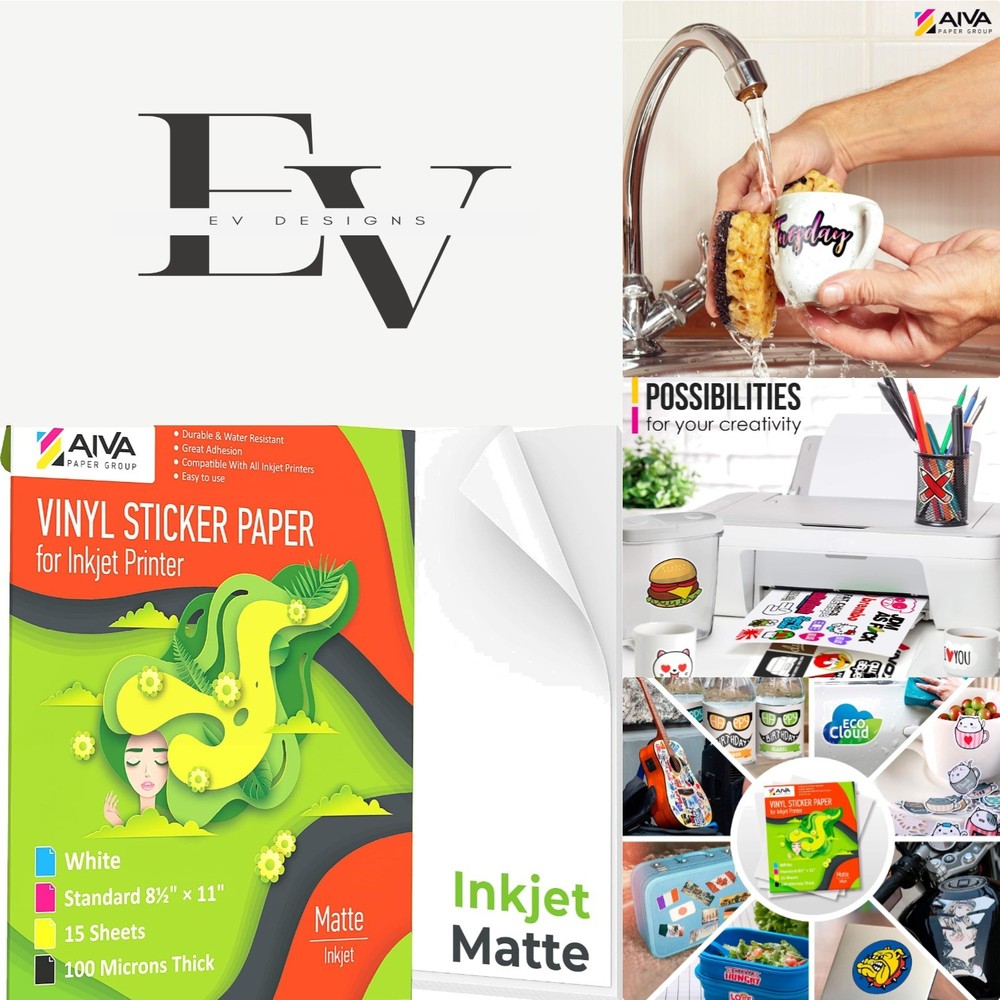 Versatile 15-Pack Printable Vinyl Sticker Paper – Waterproof & Scratch Resistant
