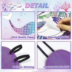 Mermaid Party Game – Pin the Tail with 24 Tails for Kids Birthday Fun