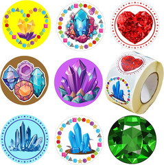 500 Pcs Gem Label Stickers for Geology, Crystal, and Diamond Decorations