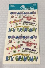 LOT OF 2 PKGS OF SCRAPBOOK STICKERS / ASK GRANDMA & ASK GRANDPA / NEW