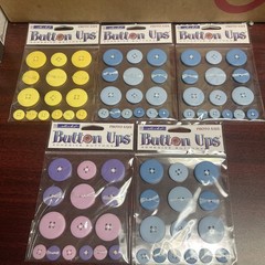 Sticko Button Ups Adhesive Buttons 5 packages different colors