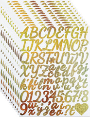 12 Sheets 1.5 Inch Glitter Letter Number Stickers, Self-Adhesive Vinyl Sparkle A