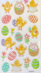 Pastel Easter Egg & Chicks Epoxy Stickers Planner Papercraft Cards Crafts