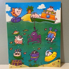 Vintage Gibson Pig Underwater Stickers