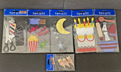 Paper Bliss Barber Shop, Popcorn, Birthday Moon Dimensional Stickers Lot of 6