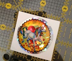 Vintage Stickers Rainbow Unicorn Prism Sticker RARE