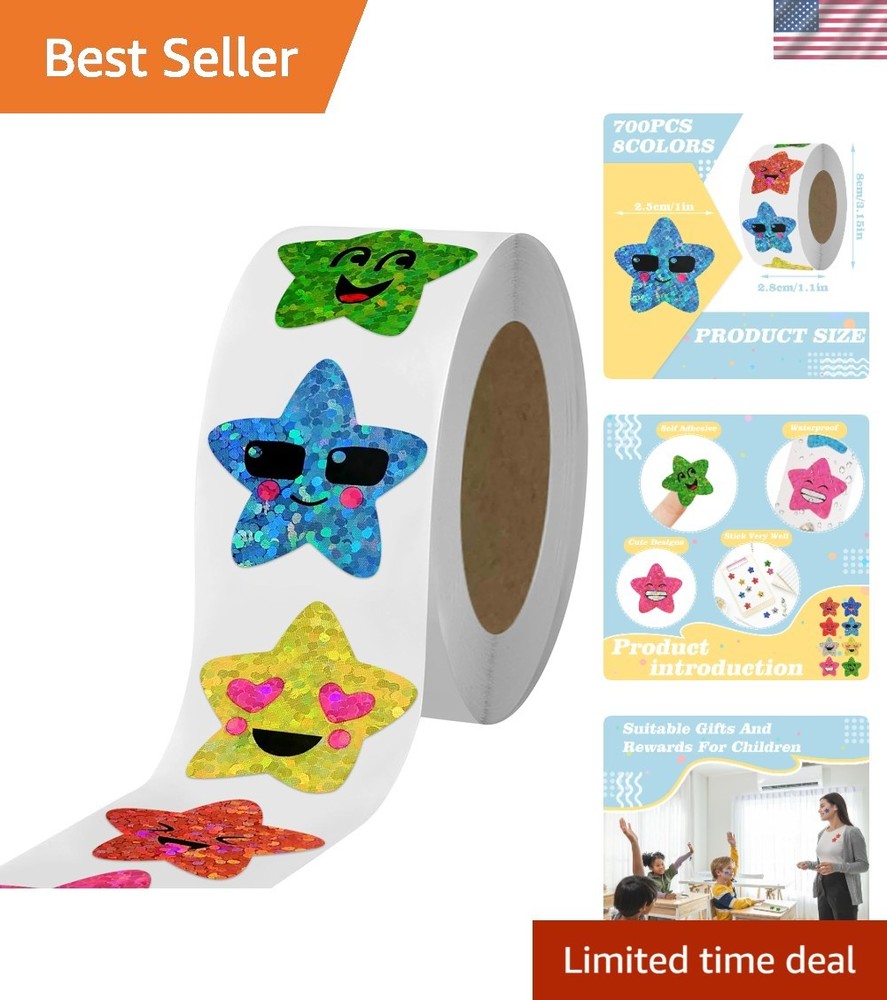 Self-Adhesive Smiley Face Star Stickers – Perfect for Kids’ Celebrations
