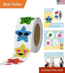 Self-Adhesive Smiley Face Star Stickers – Perfect for Kids’ Celebrations