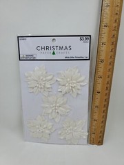 CR5 Lot Of 3 Christmas Poinsettia Embellishments For Cards Or Scrapbooking Lot A