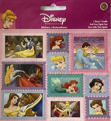 DISNEY PRINCESS STAMP Stickers (26pc)5-1/2″x12″Cinderella•Ariel•Belle •Jasmine•