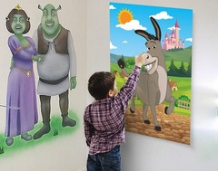 Pin the Tail on the Donkey with Tail Stickers and Eye Masks, Boys Girls Kids …