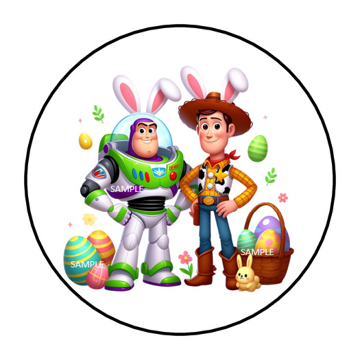 30 BUZZ & WOODY EASTER ENVELOPE SEALS STICKERS LABELS TAGS 1.5″ TOY STORY CUSTOM