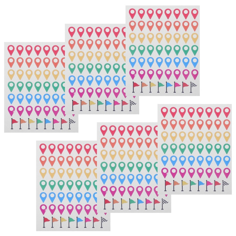 336 Pcs Map Indicator Labels Location Marker Stickers Colored Colorful