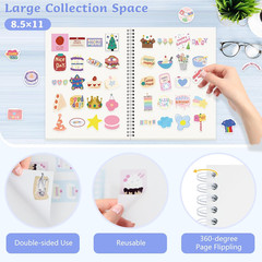 Large Reusable Sticker Book Collecting Album 8.5×11 Inch Sticker Storage Collect